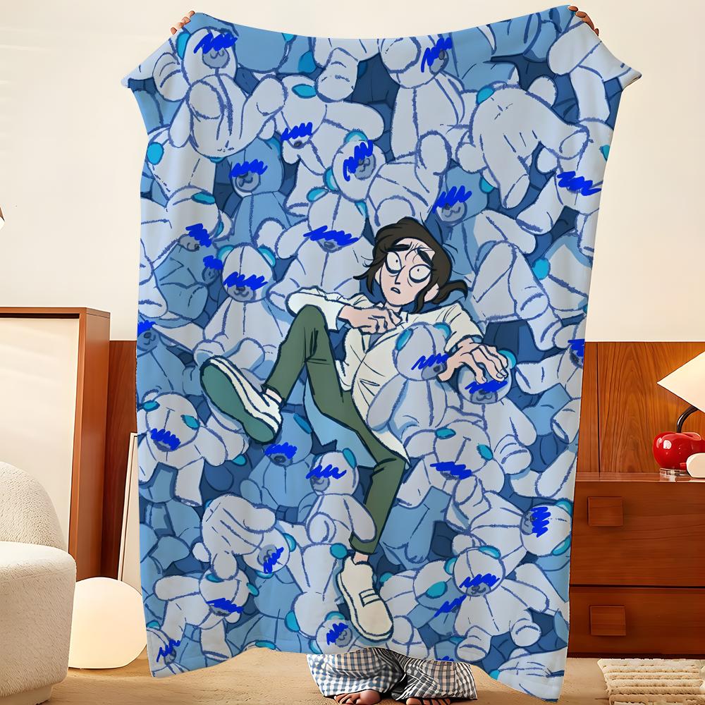 Animation I-Inside J-Job Throw Flannel Throw Blanket, Lightweight Cozy, Durable Washable Cute Cool