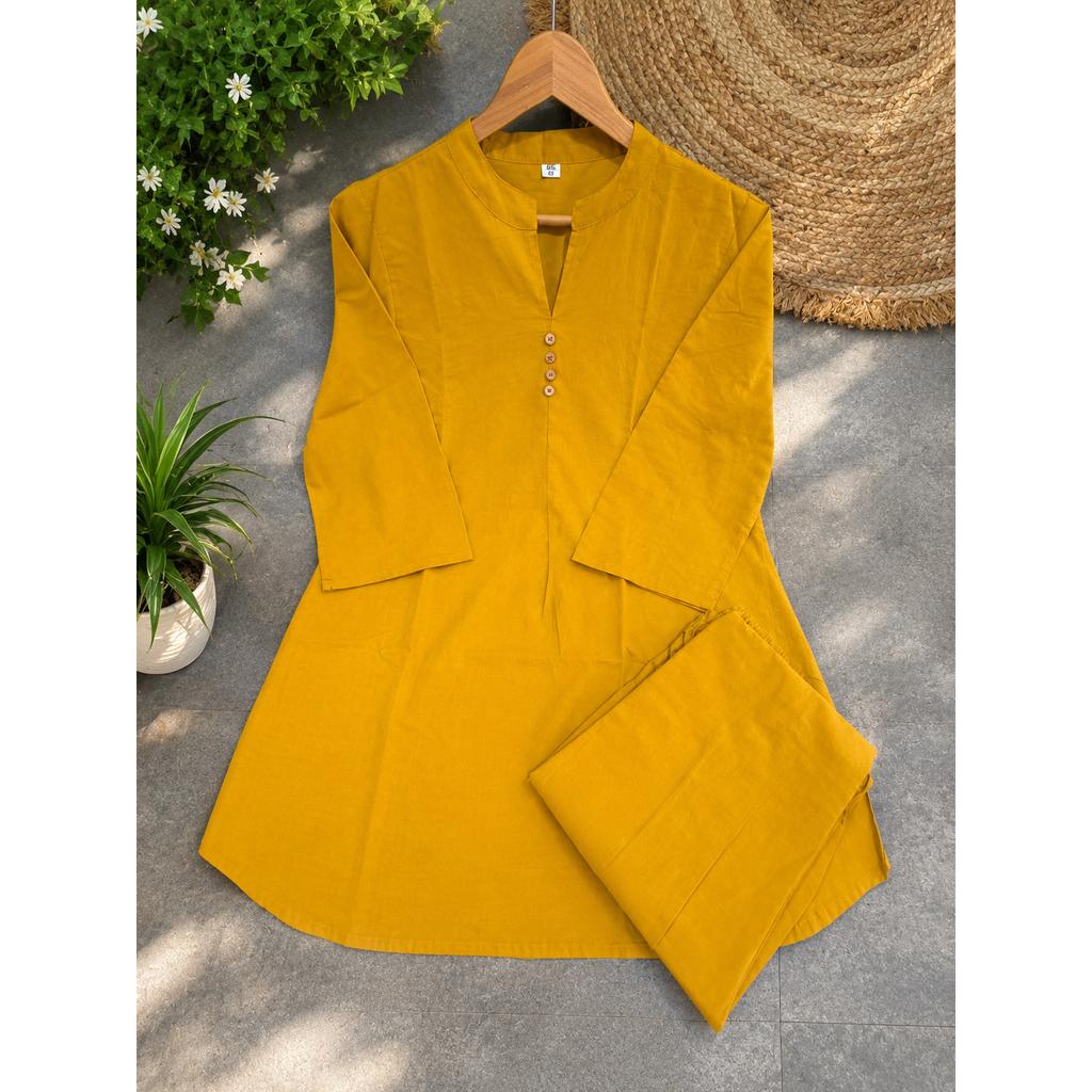 Women's Office Wear Cotton Kurti Cord Set Indian Bollywood Ethnic Kurta Pant Set