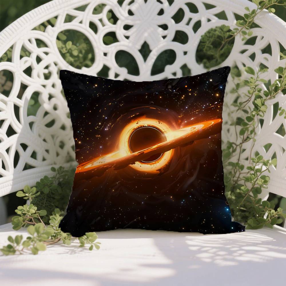 Fiction Planet Style Interstellar Travel-A Pillow Case Anti-dustmite Invisible Zipper Silky Short Plush Sofa Cushion Cover