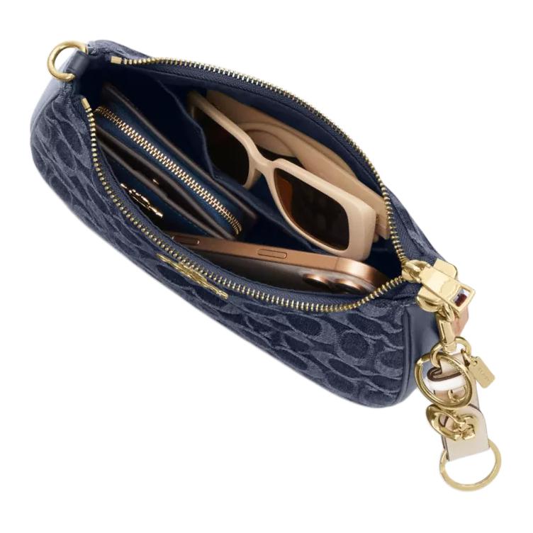 Coach Teri 24 Fascino Logo Classico Tracolla Decorativa Rimovibile Chiusura Superiore con Zip Borsa a Tracolla in Tela e Pelle Media CDQ56-IMTYV