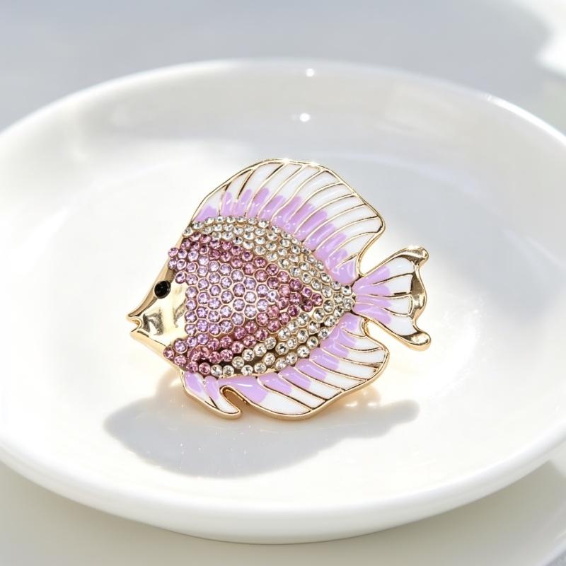 1 Pcs Rhinestone Tropical Fish Brooches Sparkling Crystal Inlay Vibrant Enamel Design For Daily Wear Party Accessory Gifts