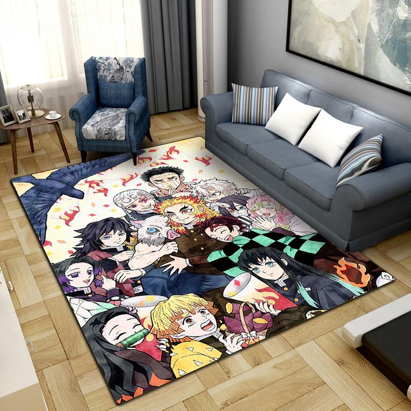 Demon Slayer Anime Non-Slip Rug Carpet Larget Floor Mat Bedroom Home Decor LXRa14