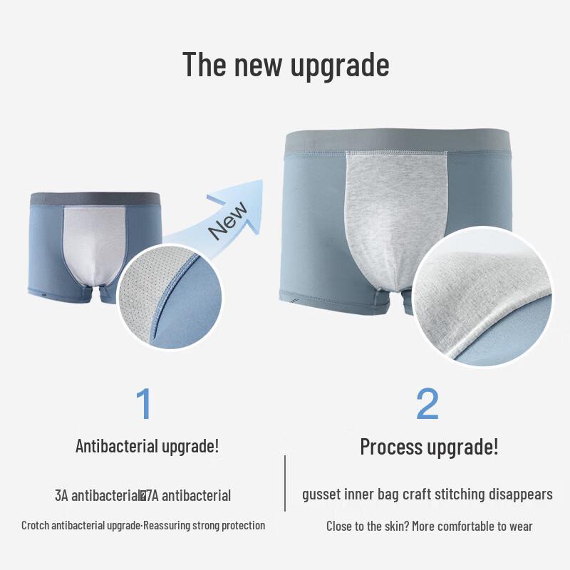 Fenteng Men's 7A Antibacterial Cotton Printed Boxer Briefs 3-Pack