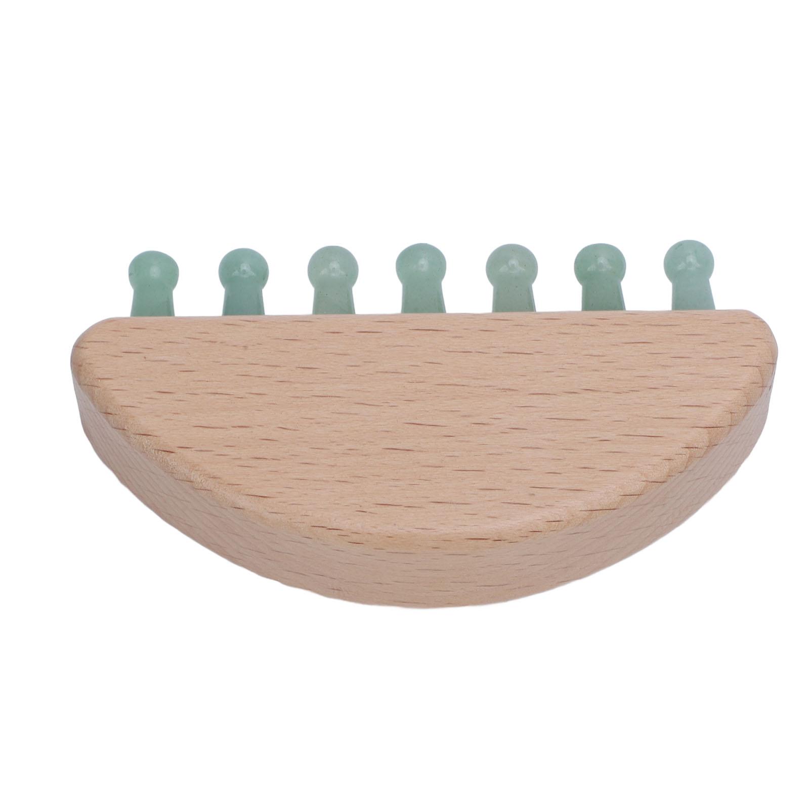 

Half Moon Shape Stone Hair Comb Scalp Massage Brush Detangling Tool with 7 Teeth for Home and SPA