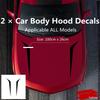 2Pcs Black Universal Racing Auto Hood Stripes Decal Sticker For Car SUV Truck