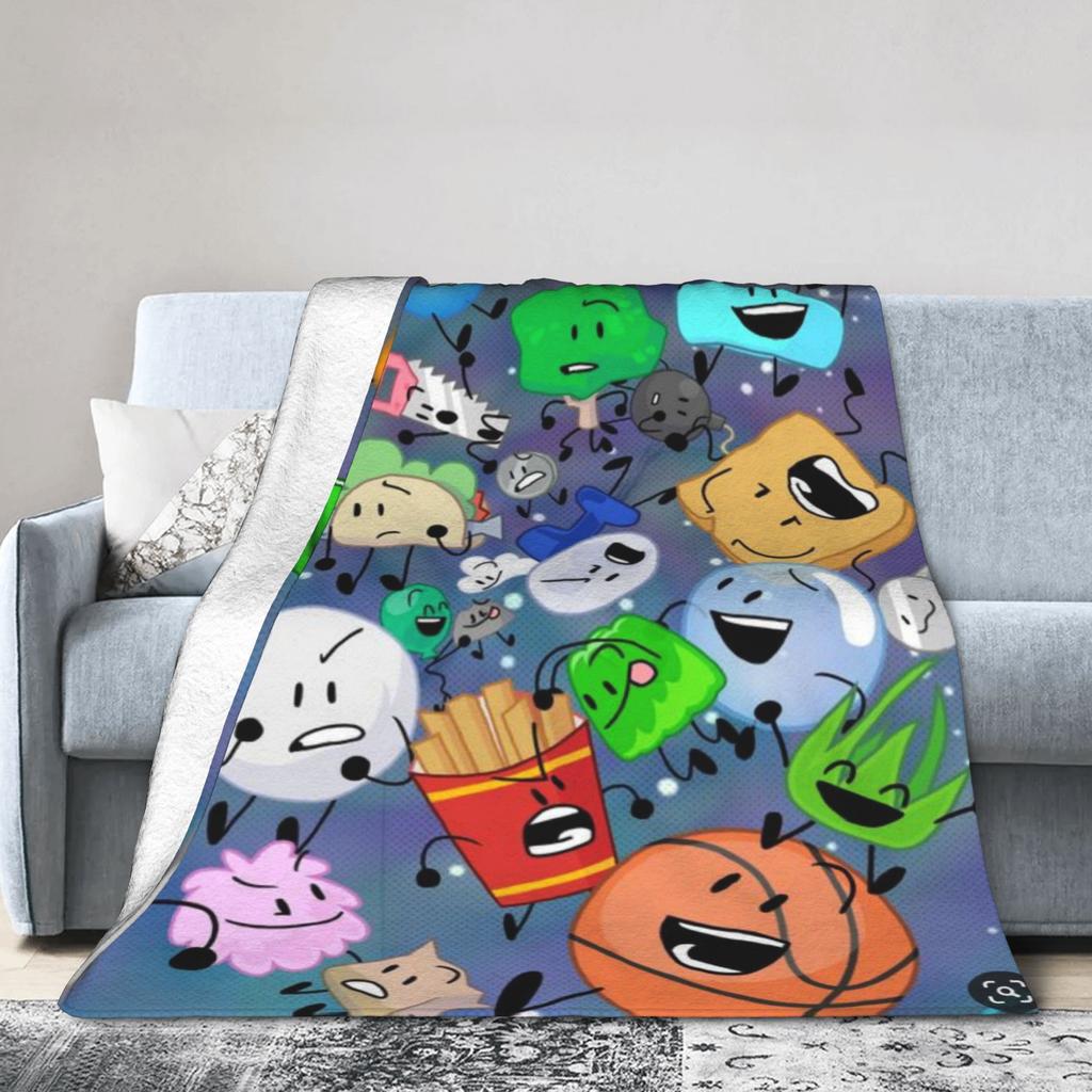 BFDI Throw Blanket Soft Novelty Blanket For Home Decor Travel Flannel Bedspread Bed Cover