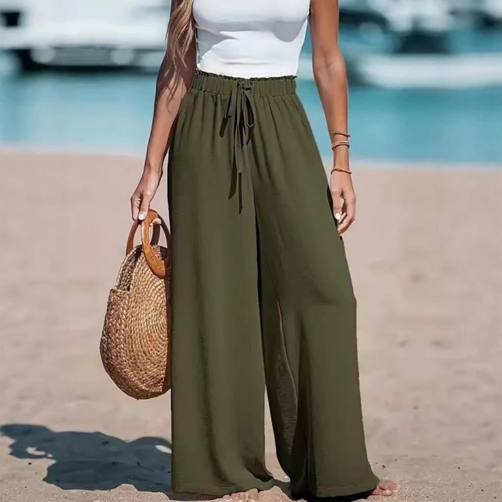 Women's Loose  Straight Drawstring Casual Pants