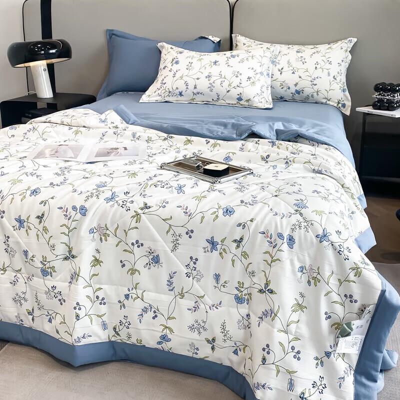 PLOVER Hemp-Feel Cotton Summer Quilt 4-Piece Set