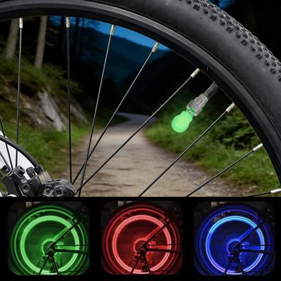 2/4 יחידות נורת חיישן חכם LED לגלגל אופניים, קישוט למסתם גלגל אופניים, אביזרי אופניים לרכיבה לילית, צבעוני