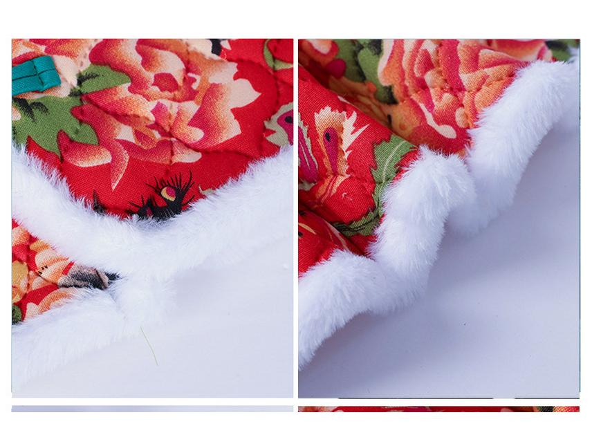 Middle-aged Women's Chinese Style Red Floral Quilted Vest with Frog Buttons – Autumn/Winter Plus Velvet Thickened Vest