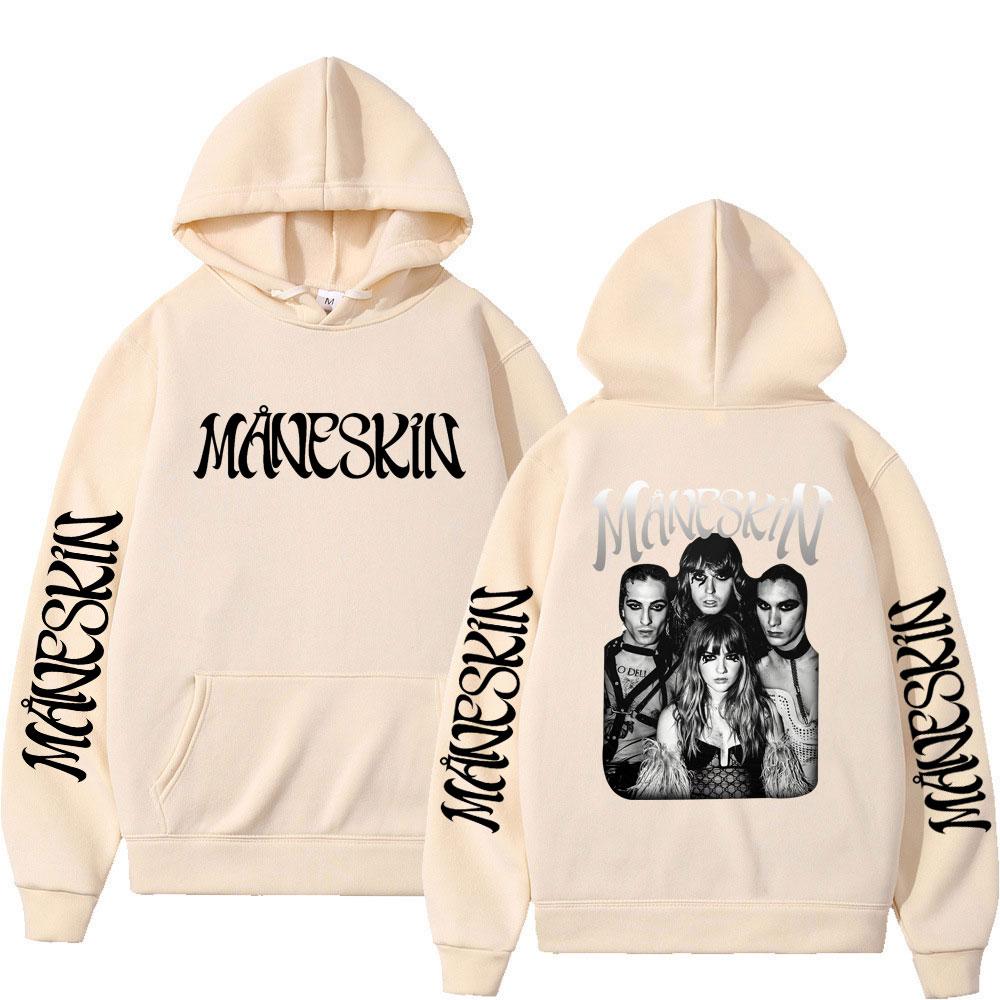 Italian Rock Band Maneskin World Tour Hoodie Fashion Retro Men Women Fleece Long Sleeve Oversized Casual Hoodies
