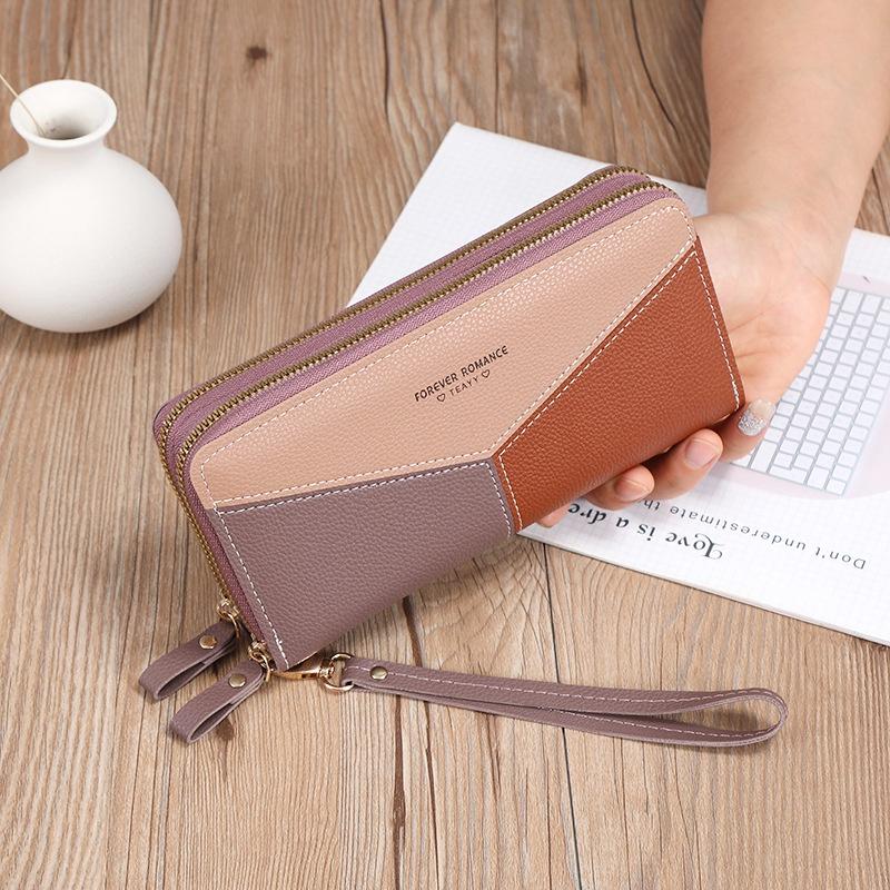 

IELGY Женский кошелек длинный контрастный по цвету с большой вместимостью фиолетовый