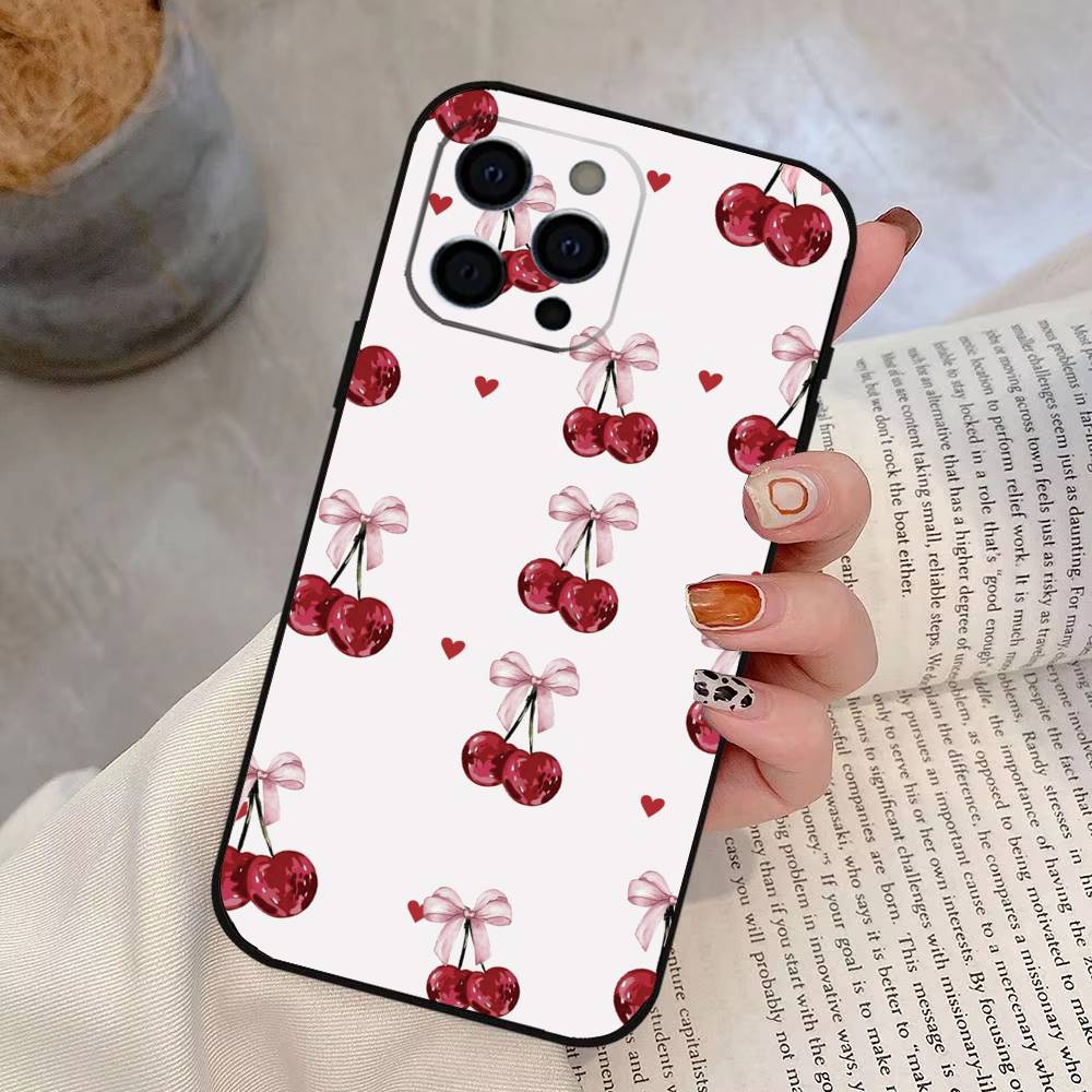 

Cute cherry Phone Case Silicone Soft For IPhone 17 16 15 14 13 12 11 X XR Plus Pro Max Plus iPhone11ProMax