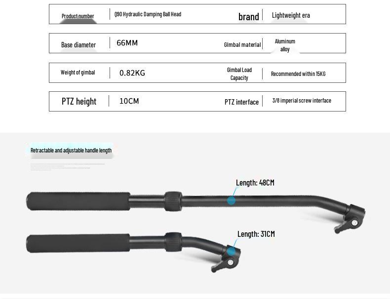 Lightweight Era Q680 Hydraulic Telephoto Tripod for Mirrorless Cameras