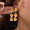 Emanco Earrings Fashion Trendy Modern Spiral Hoop Earrings Vintage Unique Temperament Multi-layer Spiral Pendant Earrings