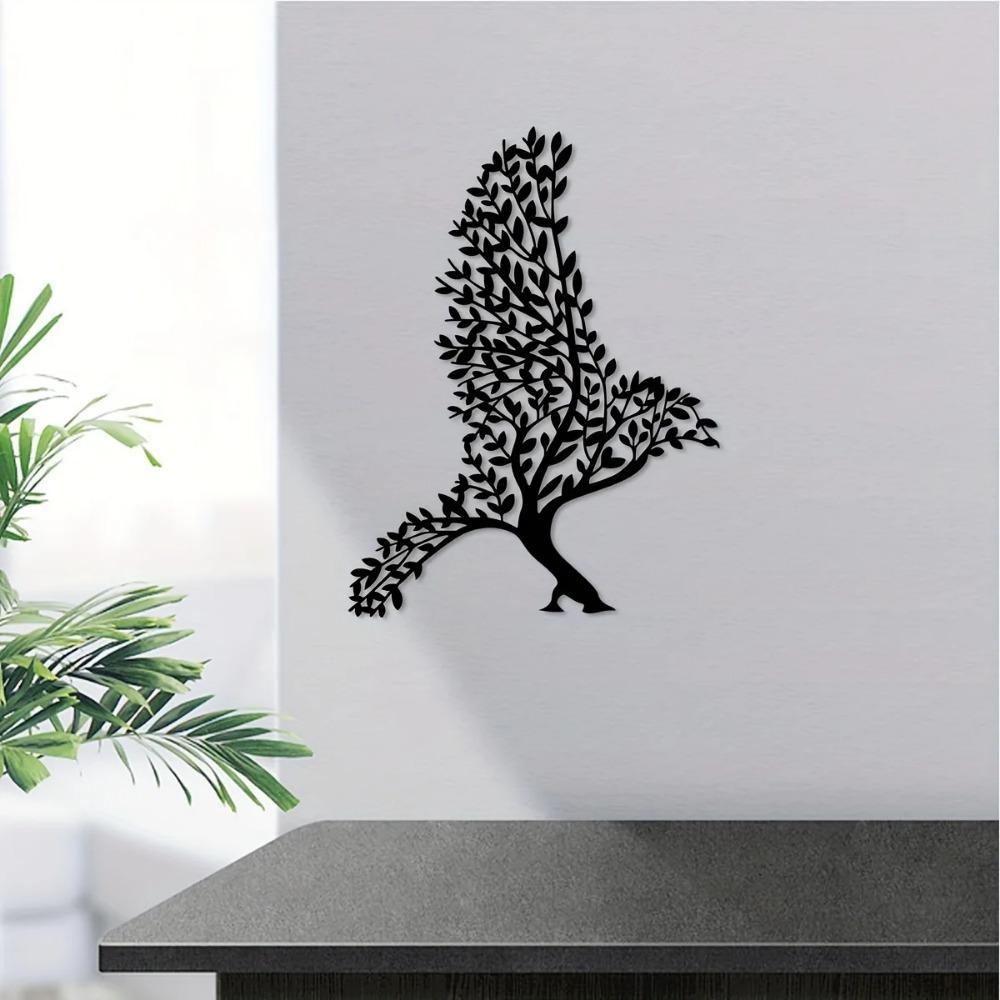 Kreative Eisenkunst mit Vogelmotiv in Form eines Baumzweigs – stilvolle Wanddekoration für Innenräume, perfekt für Wohnzimmer, Schlafzimmer und Außendekoration