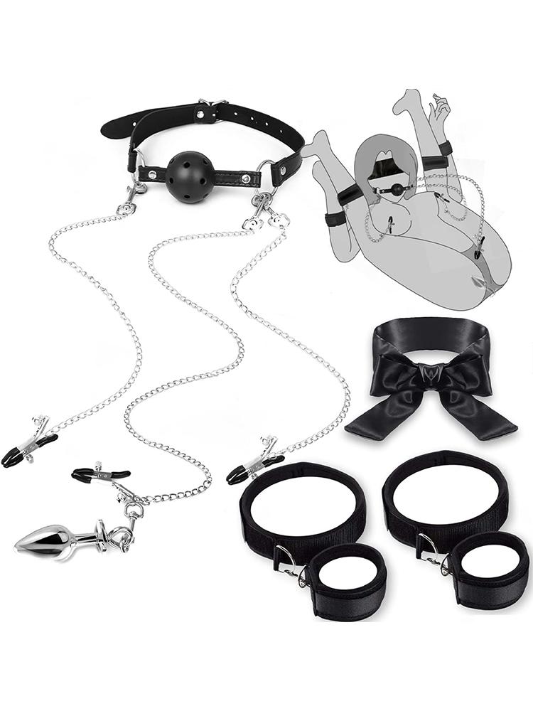7KS Sex Lano SM Otrok Sex Hračky Sady Bondage Hrací Sady Pár Bondage Omezení Nastavitelná Pouta Kotník Dospělá Hra Sexuální Hračka
