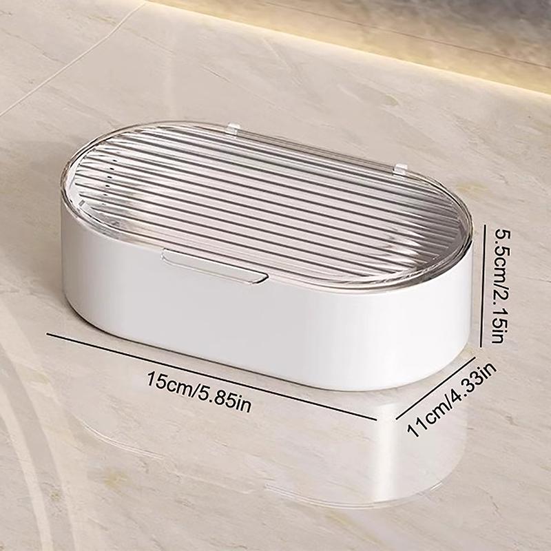 Double-Layer Soap Box Household Bathroom Non-Punching Hollow Drain Soap Box With Cover Dust Soapbox Holder