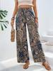 Western Women's Versatile Printed Elastic Waist Wide-Leg Pants - 2026 Summer Fashion