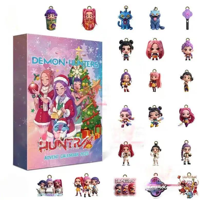 Kpop Hunters Überraschungsbox mit 24 Schlüsselanhänger-Spielzeugen, Halloween-Dekorationen, Weihnachtsgeschenke für Kinder, Erwachsene und Teenager