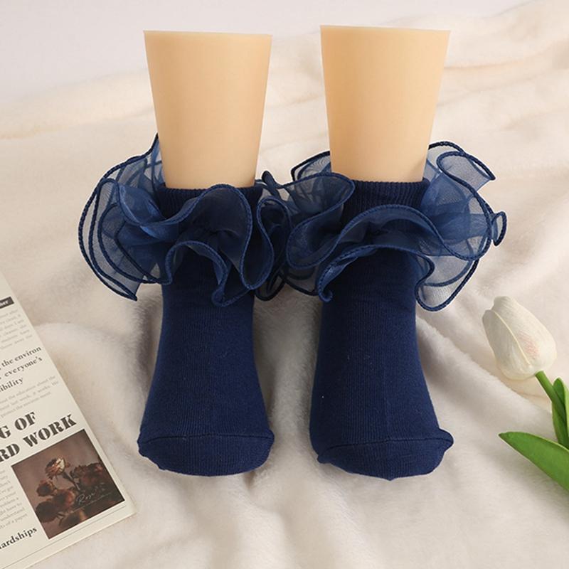 Spring Summer Kids Girls Lace Bow Socks Children Short Sock Soft Cotton Spanish Children Toddlers Socks 0-10 Years