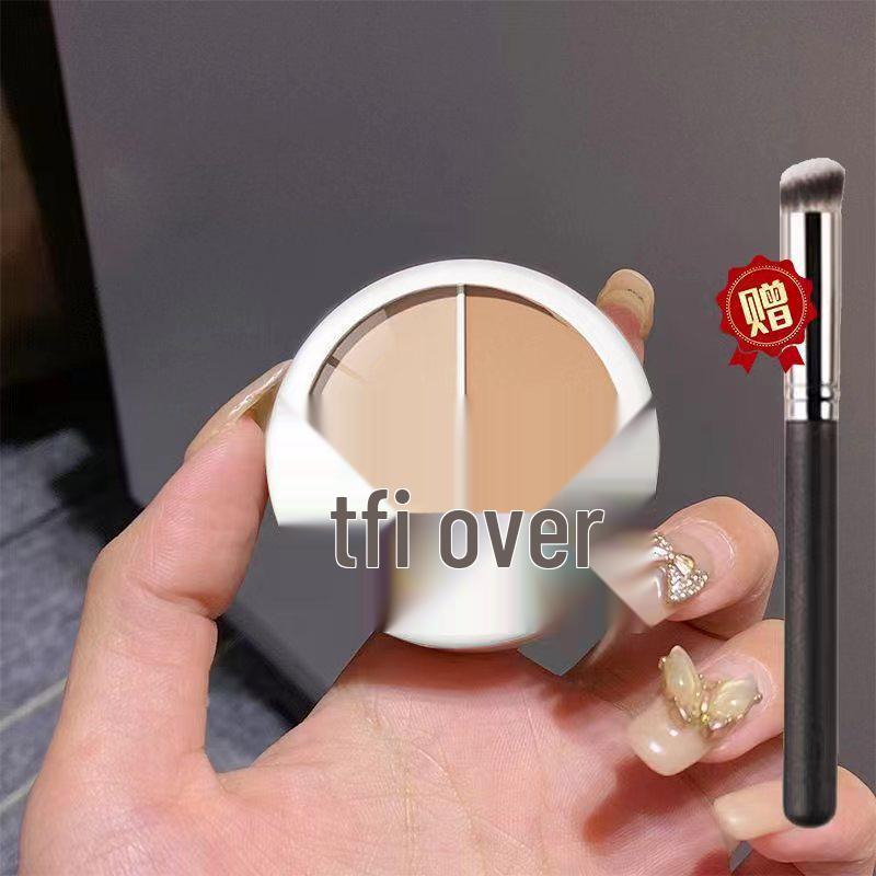 Genuine Korean Tfit Three-Color Highlighting Contour Concealer Palette - Waterproof Coverage for Spots, Acne Scars, Tear Troughs, Dark Circles. 3-Color Concealer Palette