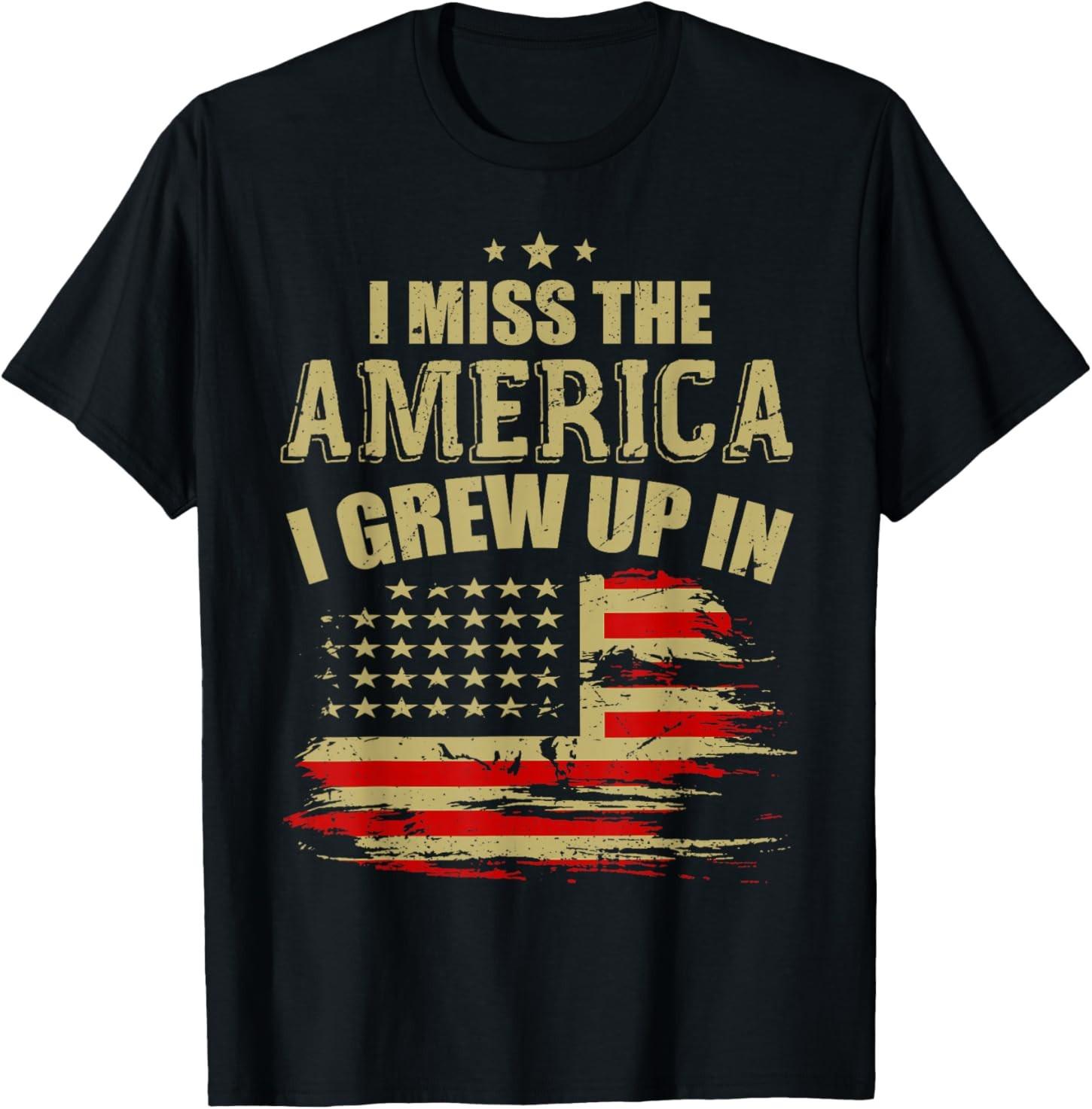 I Miss The America I Grew Up In American USA Flag T-Shirt S разноцветный