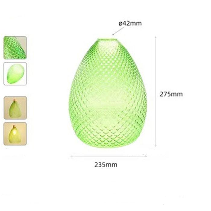 Decor 55mm 42mm Opening Green Glass Lamp Shade Replacement with Reverse or Flat Hole Fitter for Floor Light Table Lamp Cover