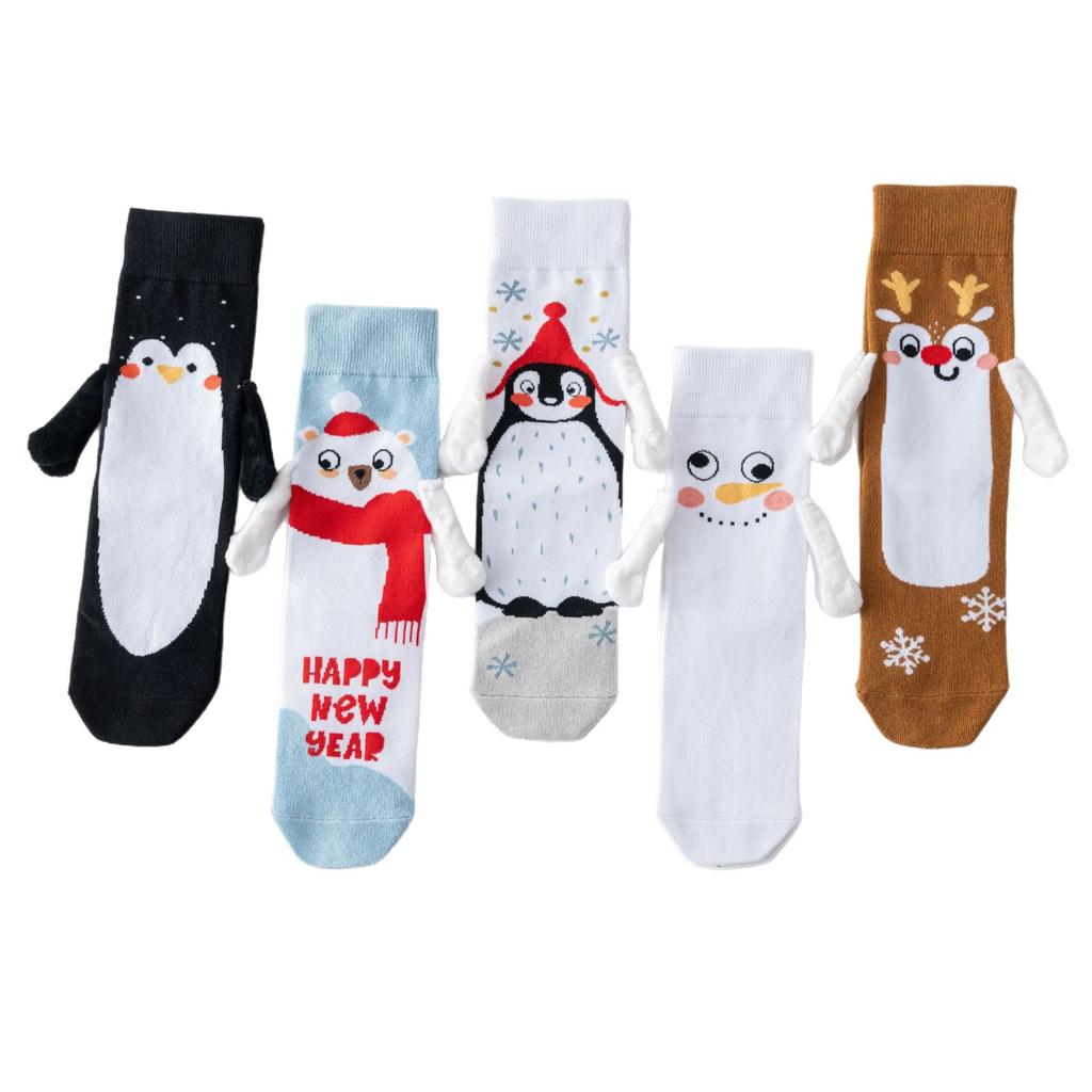 New Christmas Socks Hand Socks Socks Amazon Cross Border Socks Personalized Medium Cotton Socks
