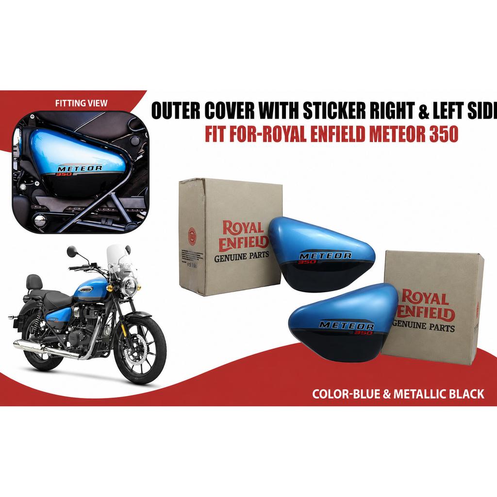 Right & Left Side "Outer Cover With Sticker For Royal Enfield Meteor 350"