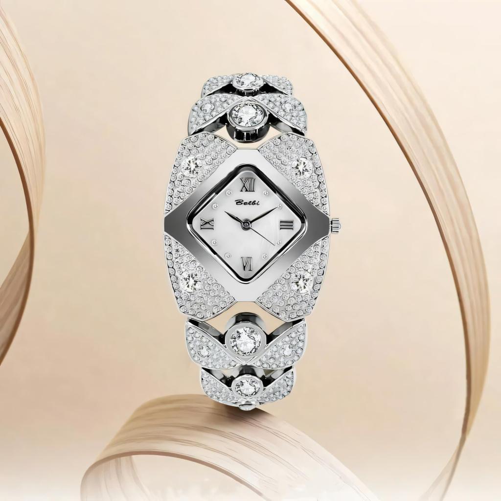 Unique Design Gold Women Bracelet Watches Luxury Elegant Wrist Watches For Ladies Full Diamond Women Quartz Wristwatches
