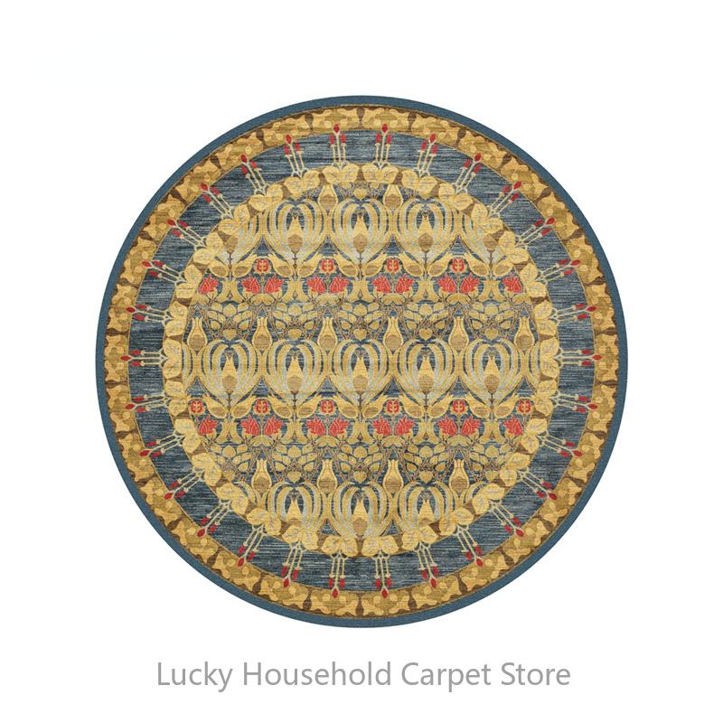 Morocco Round Carpet Lounge Chair Area Rug Soft Non-slip Light Color Living Room Decoration Carpets Washable Cloakroom Floor Mat