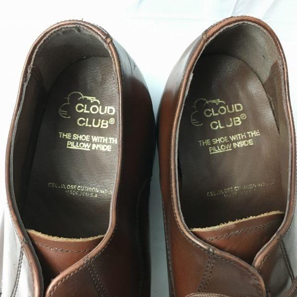 CLOUD CLUB Handgjorda USA Vintage U-tå Affärsskor Mörkbruna Ca. Storlek 27.028.0 Herr(BEGAGNAD)