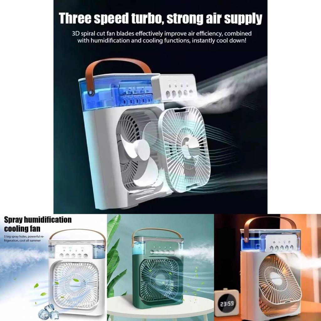 Mini Desktop Cooling Fan With Mist Spray Usb Powered Quiet Portable Air Conditioner For Dorm Room And Office In Five Colors