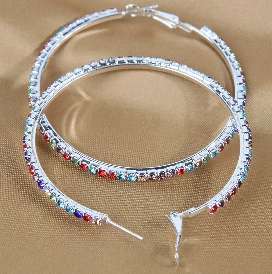 popular fashion Cuff Hoop Earrings Exaggerated Women Round Ear Bohemian Colorful  Unique