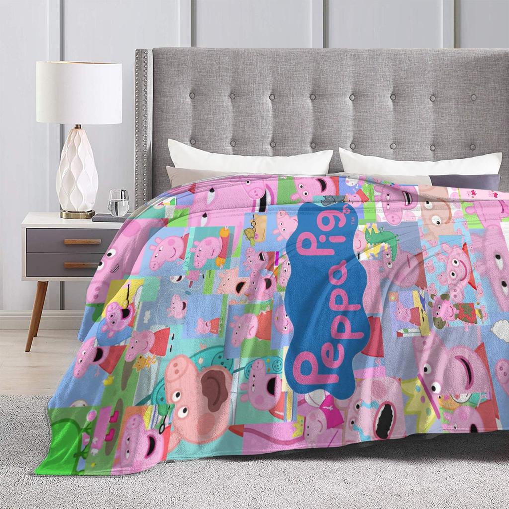 Coperta accogliente Peppapigs Accessori Decorativa per Divano Coperta Plaid Super Morbida Flanella per Divano