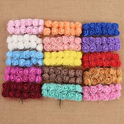 144 adet 2 cm Köpük Yapay Gül Çiçek Başları Düğün Partisi Ev Dekorasyonu Scrapbooking DIY El Sanatları Çelenk Hediye Mini Çiçekler