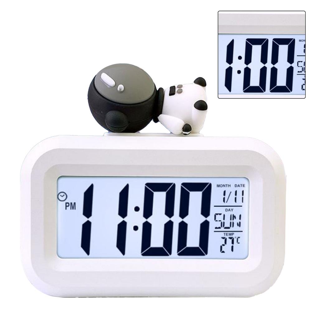 Electronic Clock Cute Cartoon LED Screen Desktop Electronic Alarm Data Time Calendar Temperature Clock