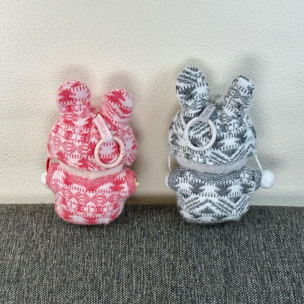 17CM Labubu Doll Coat Rabbit Hat Knitted Sweater Set Labubu Clothes