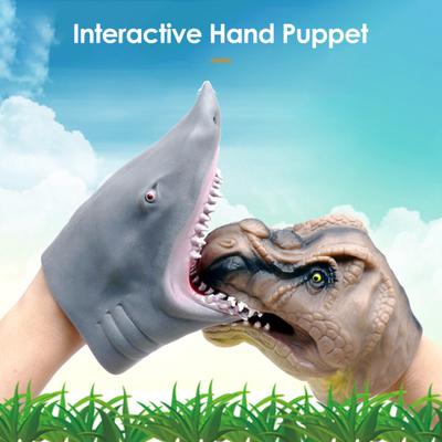 Simulation Animal Puppet Realistic Dinosaur Shark Horse Crocodile Hand Puppet Kids Adults Interactive Role Playing Soft Rubber Hand Glove