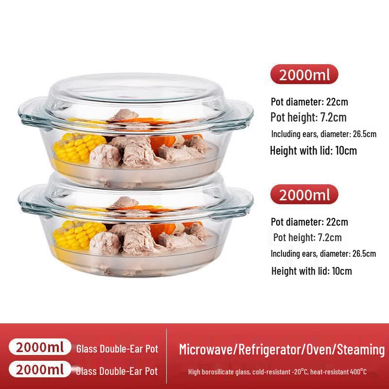 Large Cartoon Heat-Resistant Glass Bowl with Lid