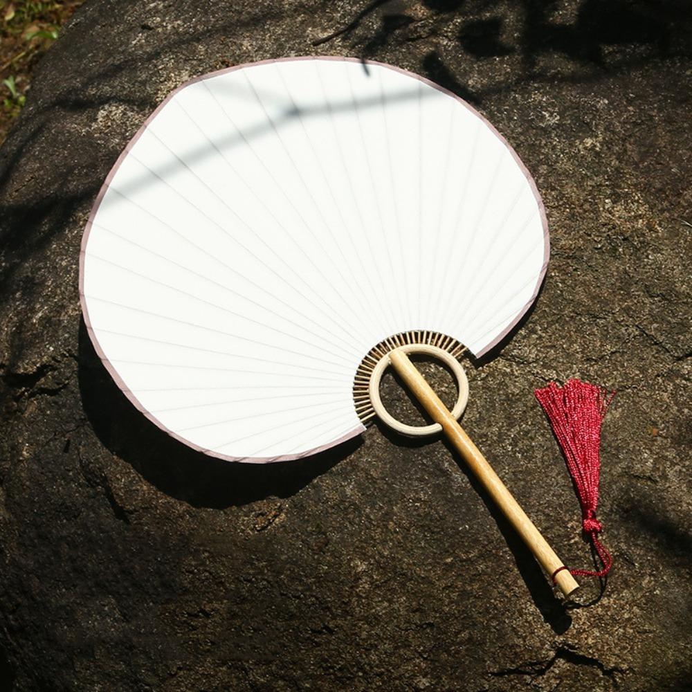 Bamboo Handle DIY Fan Blank DIY Hand Painted Fan Painting Versatile Round Fan