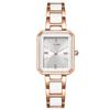 Montre-bracelet élégante pour femme à cadran rectangulaire, bracelet en acier inoxydable, mouvement à quartz, accessoire de mode pour le quotidien et les occasions formelles