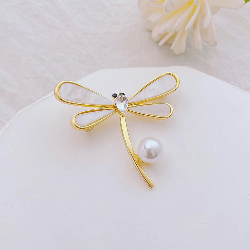 High-End Pearl & Rhinestone Butterfly Brooch for Women's Fashion Suits and Scarves