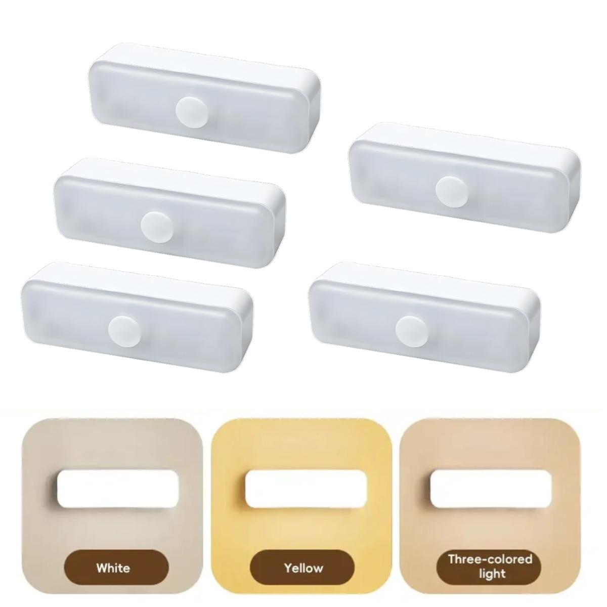 USB Oplaadbare Magnetische Kleine Nachtlampjes Mini Draagbare Bedlamp LED 3 Modi Oogbescherming Klein Nachtlampje Lamp Voor Gang Slaapkamer Licht 5PCS