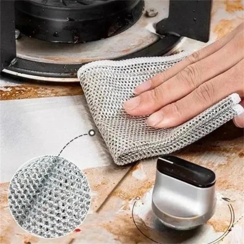 6pcs Household Magic Cleaning Cloth, Home Cleaning Rags, Thicken Kitchen Dish Pot Washdishing Cloths Non-Stick Towel Clean Tools