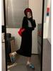Korean-Style Thick Knit Hooded Sweater Dress for Women - Soft, Loose, Perfect for Autumn and Winter