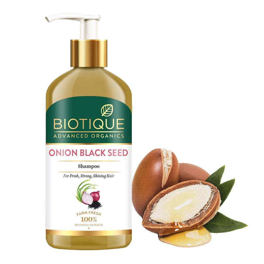 Biotique Onion Black Seed Shampoo For Fresh, Strong and Shining Hair, 300 ml & Biotique Fruit Brightning Face Wash, 200ml
