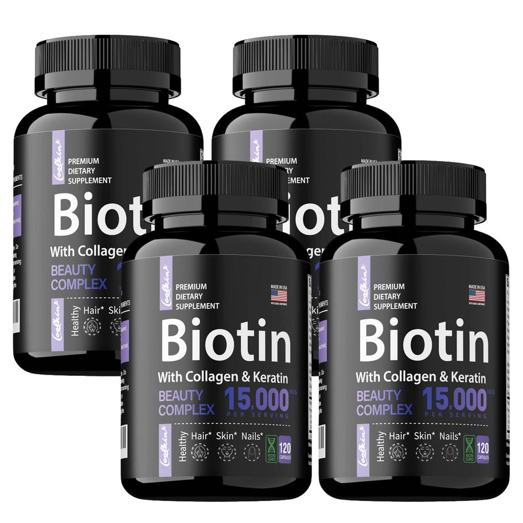 Coolkin Biotin Capsules Are Beneficial for Skin and Hair Health, Suitable for Both Men and Women, and Are Gentle and Easily Absorbed.