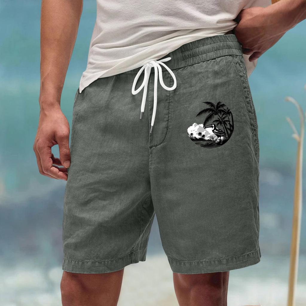 Pánské letní velké ležérní volné sportovní kalhoty plážové šortky